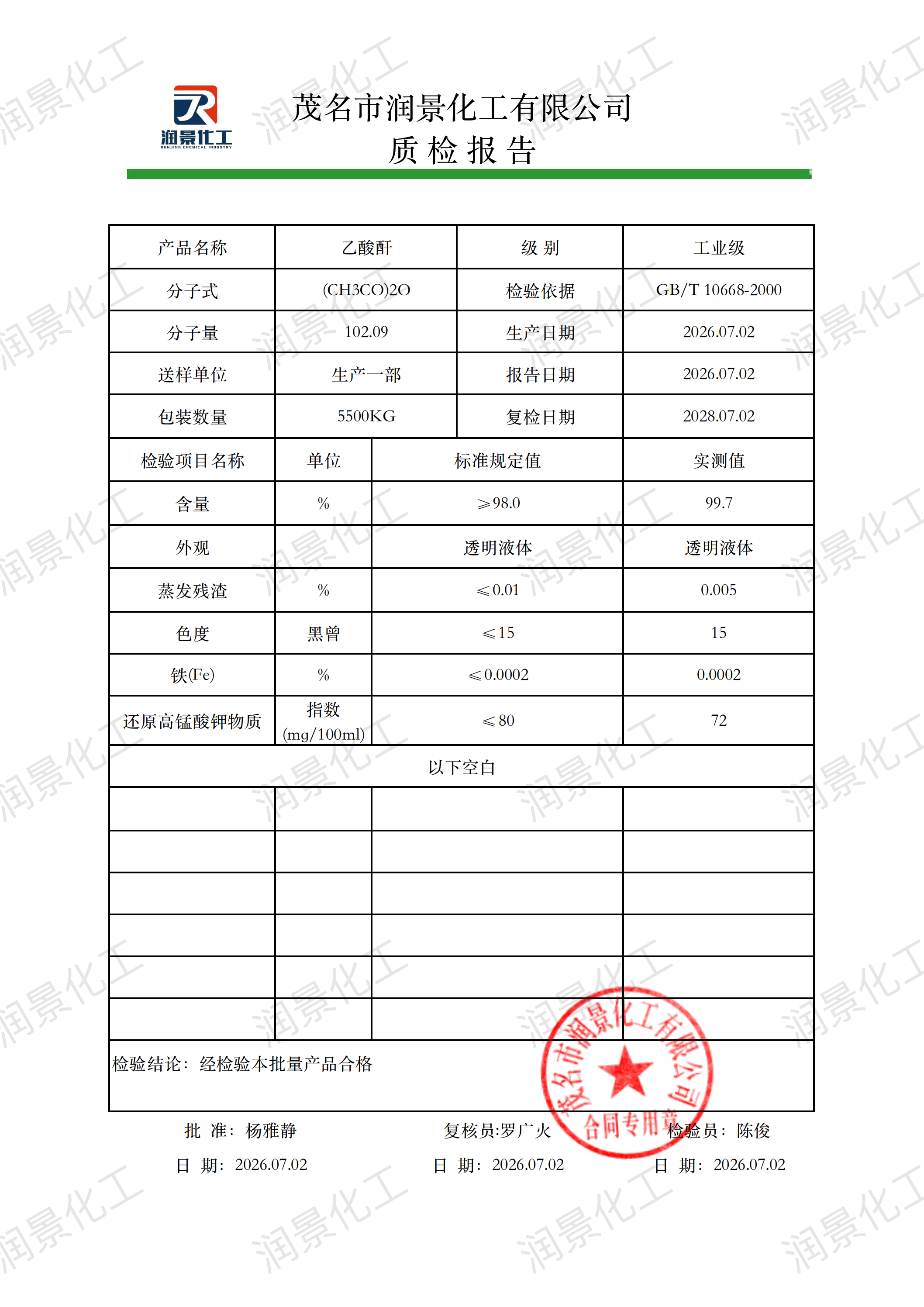 工业级乙酸酐质检报告(润景)_00.png